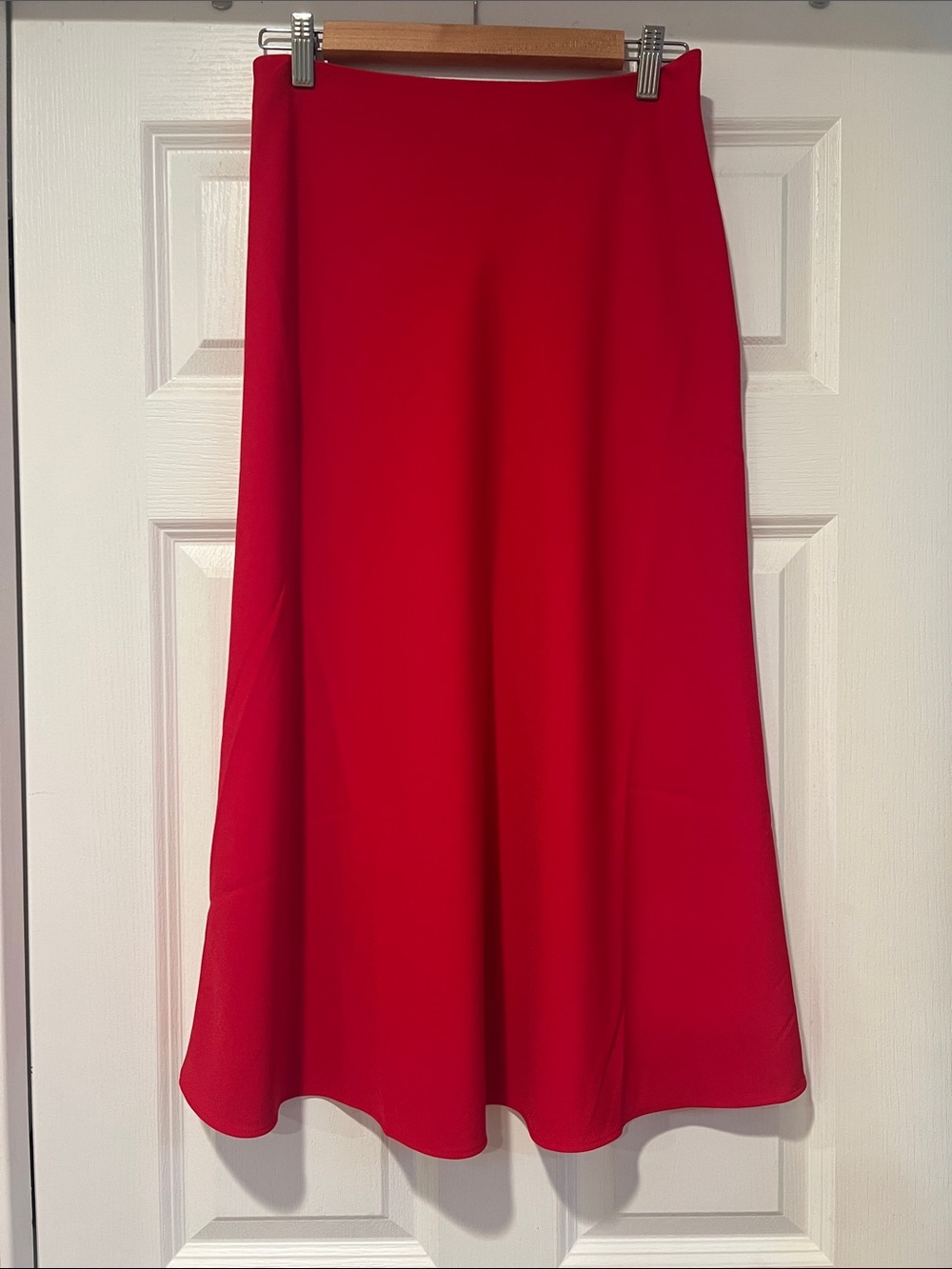 MM Lafleur Vibrant Red A-Line Midi Skirt
